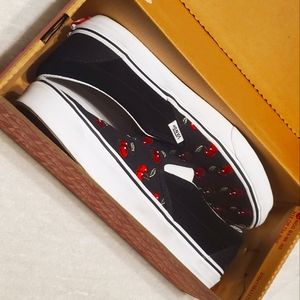 Vans Slip-On Cherries Black & White Skate Shoes